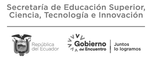 Secretaría Nacional de Educación Superior, Ciencia, Tecnología e Innovación, SENESCYT - Ecuador